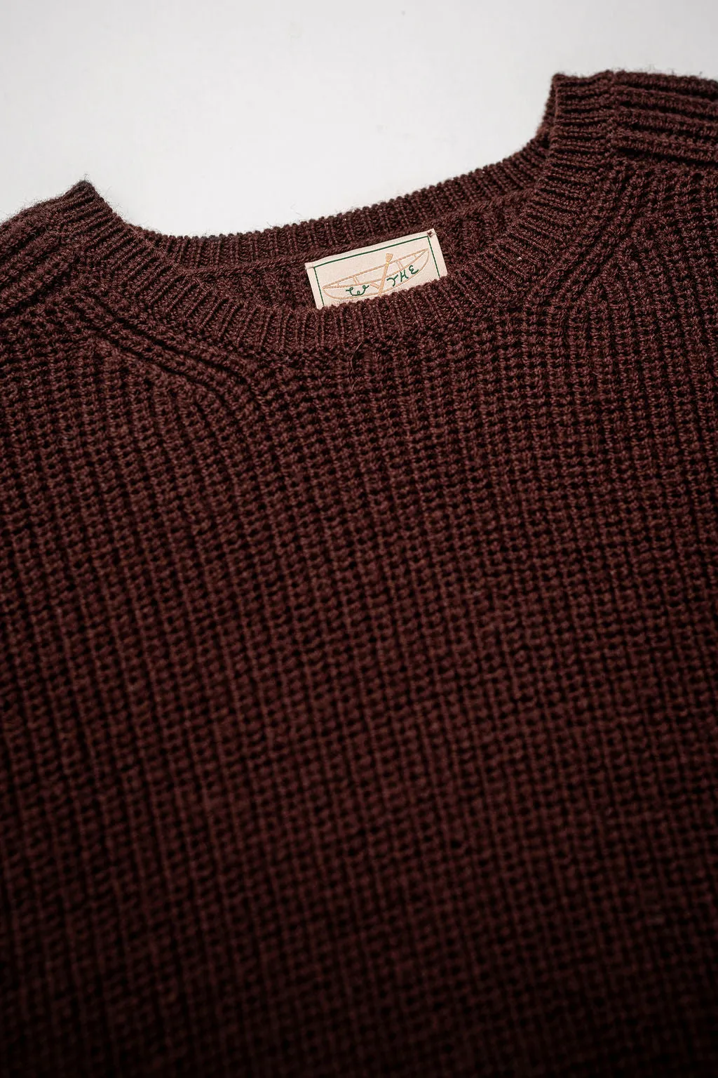 Wythe Highland Shakerknit Crewneck Sweater - Brown