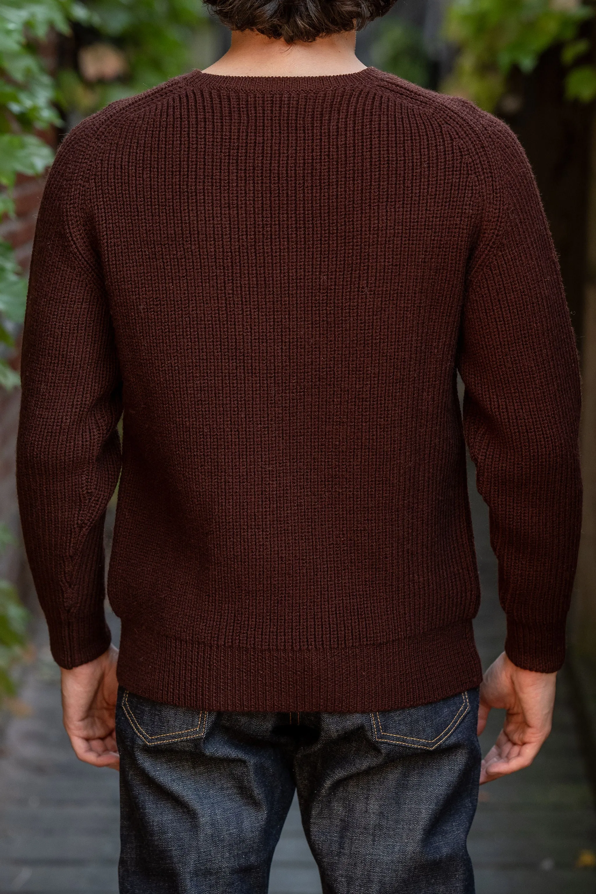 Wythe Highland Shakerknit Crewneck Sweater - Brown